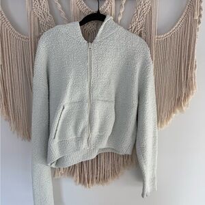 SKIMS Textured Zip-Up Hoodie - Cream